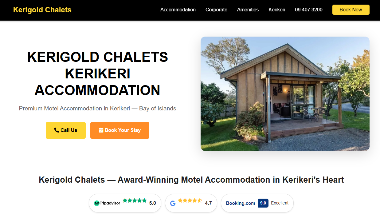 Kerigold Chalets website