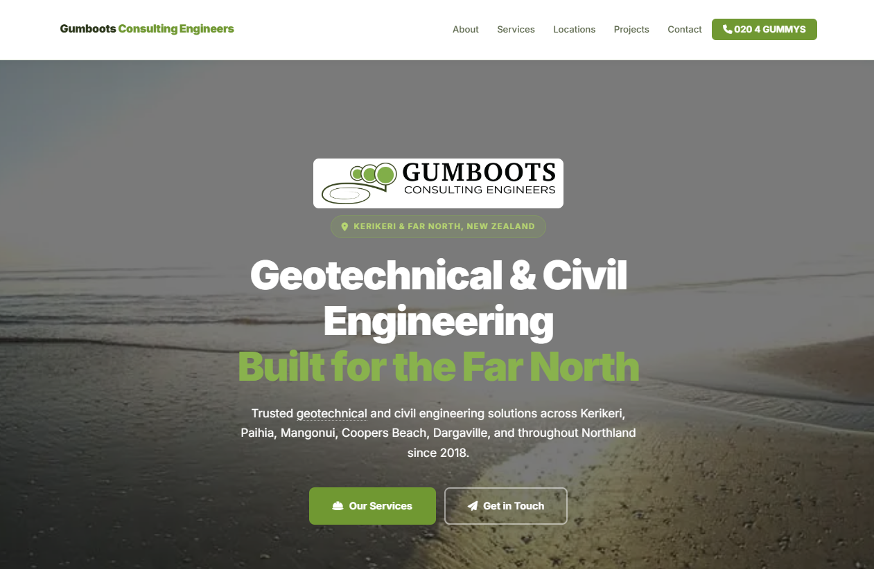 Gumboots Consulting Engineers website